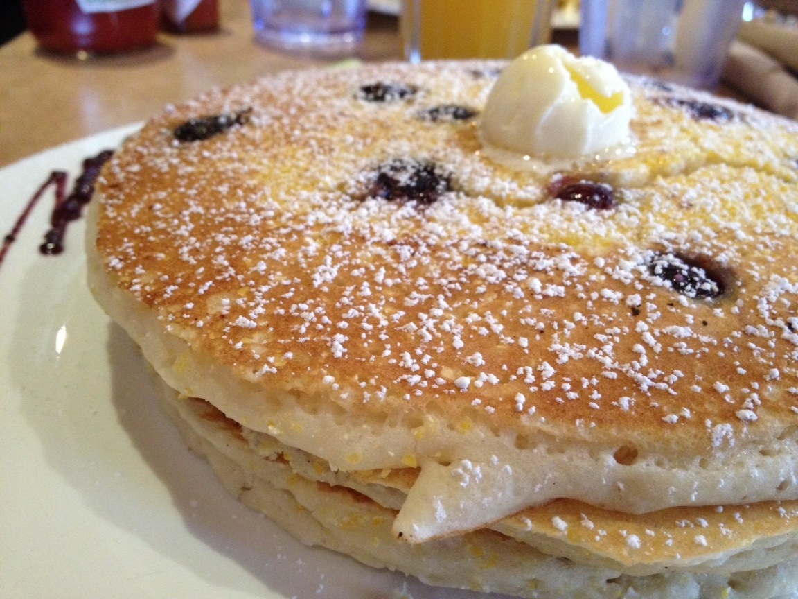 Blueberry cornmeal pancakes